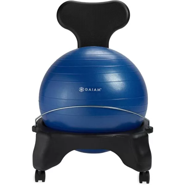 Gaiam Classic Balance Ball Chair – Exercise Stability Yoga Ball Premium Ergonomic Chair for Home and Office Desk with Air Pump, Exercise Guide and Satisfaction Guarantee