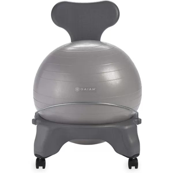 Gaiam Classic Balance Ball Chair – Exercise Stability Yoga Ball Premium Ergonomic Chair for Home and Office Desk with Air Pump, Exercise Guide and Satisfaction Guarantee