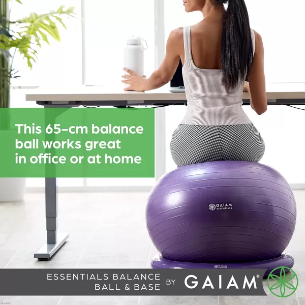 Balance Ball &amp; Base Kit, 65cm Yoga Ball Chair, Exercise Ball with Inflatable Ring Base for Home or Office Desk, Includes Air Pump)