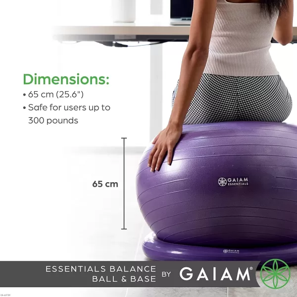 Balance Ball &amp; Base Kit, 65cm Yoga Ball Chair, Exercise Ball with Inflatable Ring Base for Home or Office Desk, Includes Air Pump)