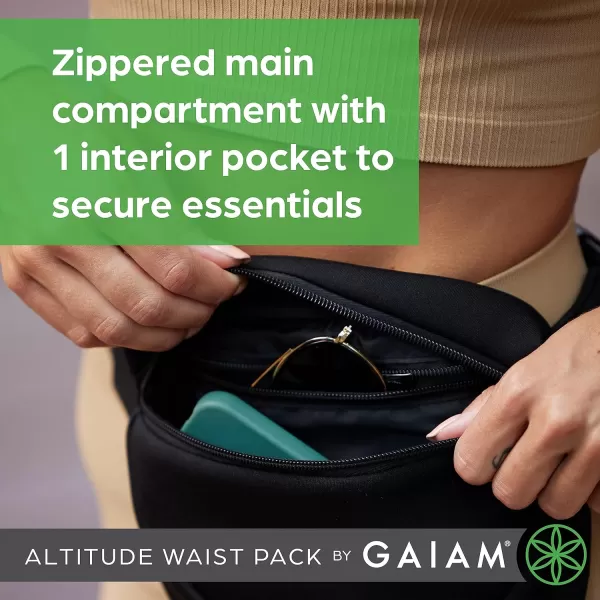 Gaiam Altitude Waist Pack - Storage Belt Bag for Women And Men - Adjustable Belt With Lightweight Pouch For Storing Essentials