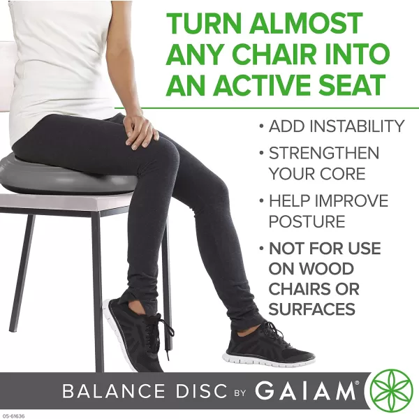 Gaiam Balance Disc Wobble Cushion Stability Core Trainer for Home or Office Desk Chair &amp; Kids Alternative Classroom Sensory Wiggle Seat