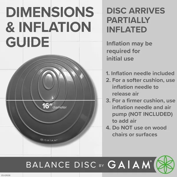 Gaiam Balance Disc Wobble Cushion Stability Core Trainer for Home or Office Desk Chair &amp; Kids Alternative Classroom Sensory Wiggle Seat