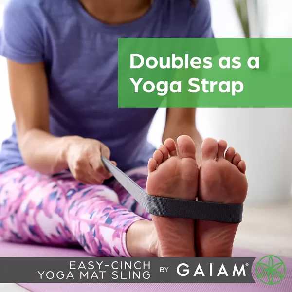 Gaiam Easy-Cinch Yoga Mat Sling - Durable Carrying Strap for Yoga Mat with Metal D-Rings for Secure Fit 