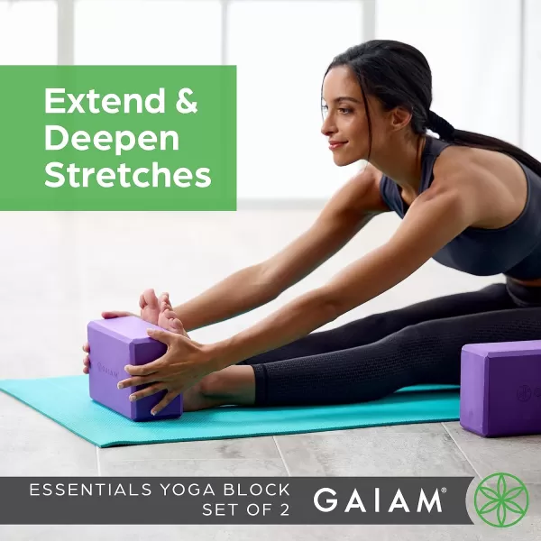 Gaiam Essentials Yoga Block  – Supportive, Soft Non-Slip Foam Surface For Yoga, Pilates, Meditation