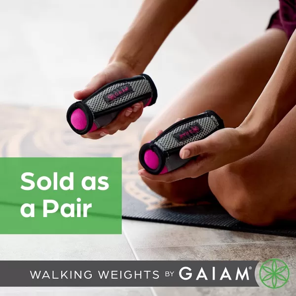 Gaiam Hand Weights for Women &amp; Men Soft Dumbbell Walking Hand Weight Sets with Hand Strap