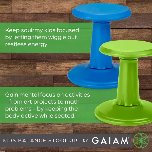 Gaiam Kids Wobble Stool Desk Chair - Alternative Flexible Seating Balance Wiggle Chair | ADHD Sensory Fidget Core Rocker Child Seat Elementary School Classroom Furniture for Student, Toddler, Ages 5-8