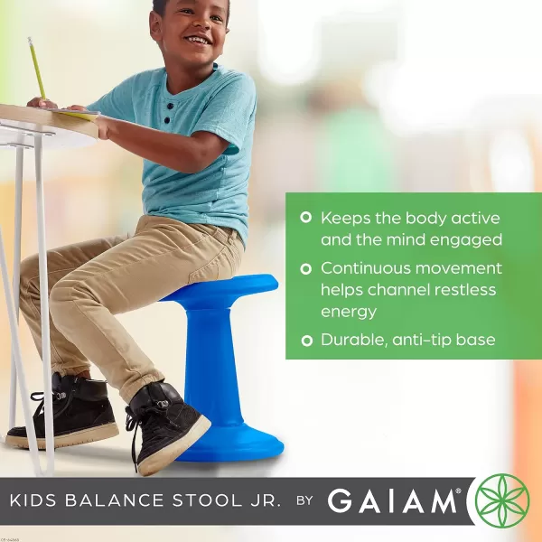 Gaiam Kids Wobble Stool Desk Chair - Alternative Flexible Seating Balance Wiggle Chair | ADHD Sensory Fidget Core Rocker Child Seat Elementary School Classroom Furniture for Student, Toddler, Ages 5-8