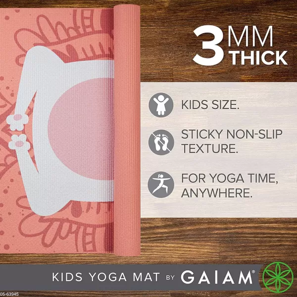 Gaiam Kids Yoga Mat Exercise Mat, Yoga for Kids with Fun Prints - Playtime for Babies, Active &amp; Calm Toddlers and Young Children 