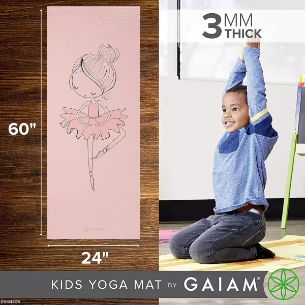 Gaiam Kids Yoga Mat Exercise Mat, Yoga for Kids with Fun Prints - Playtime for Babies, Active &amp; Calm Toddlers and Young Children 