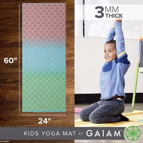 Gaiam Kids Yoga Mat Exercise Mat, Yoga for Kids with Fun Prints - Playtime for Babies, Active &amp; Calm Toddlers and Young Children 