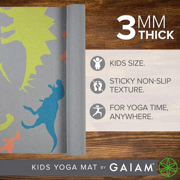 Gaiam Kids Yoga Mat Exercise Mat, Yoga for Kids with Fun Prints - Playtime for Babies, Active &amp; Calm Toddlers and Young Children 