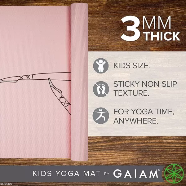 Gaiam Kids Yoga Mat Exercise Mat, Yoga for Kids with Fun Prints - Playtime for Babies, Active &amp; Calm Toddlers and Young Children 