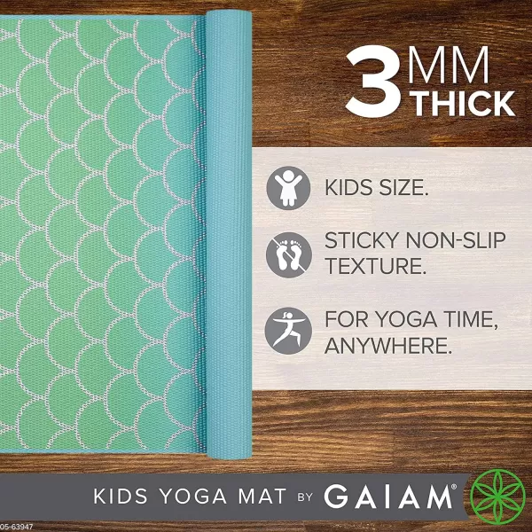 Gaiam Kids Yoga Mat Exercise Mat, Yoga for Kids with Fun Prints - Playtime for Babies, Active &amp; Calm Toddlers and Young Children 