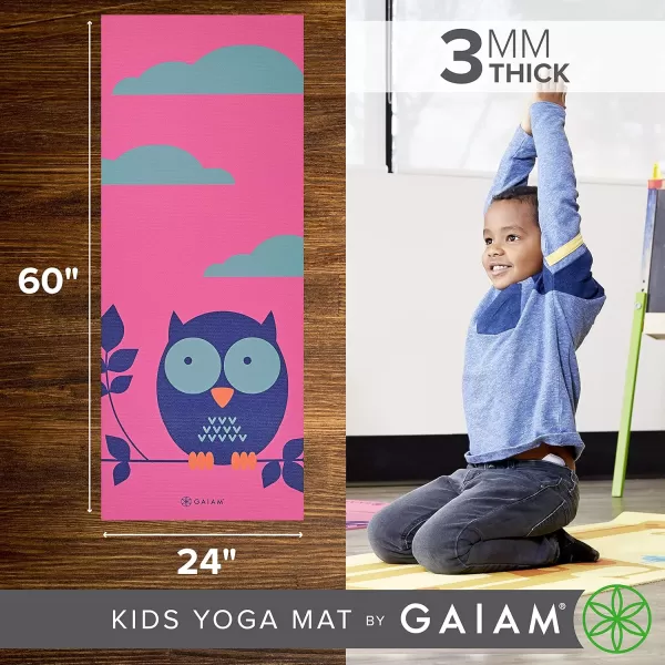 Gaiam Kids Yoga Mat Exercise Mat, Yoga for Kids with Fun Prints - Playtime for Babies, Active &amp; Calm Toddlers and Young Children 