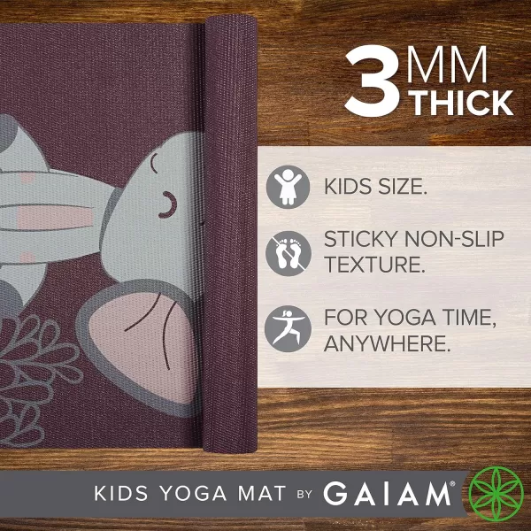 Gaiam Kids Yoga Mat Exercise Mat, Yoga for Kids with Fun Prints - Playtime for Babies, Active &amp; Calm Toddlers and Young Children 