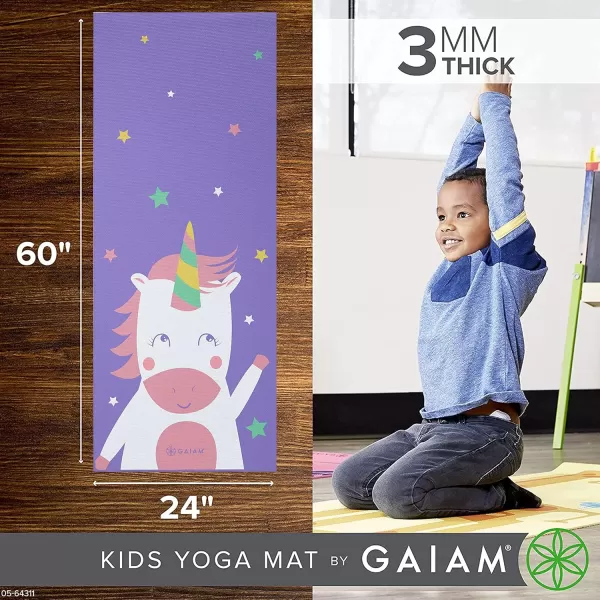 Gaiam Kids Yoga Mat Exercise Mat, Yoga for Kids with Fun Prints - Playtime for Babies, Active &amp; Calm Toddlers and Young Children 