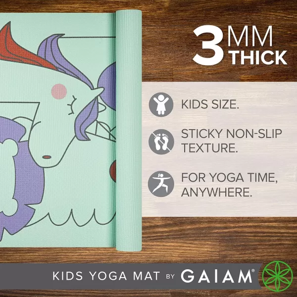 Gaiam Kids Yoga Mat Exercise Mat, Yoga for Kids with Fun Prints - Playtime for Babies, Active &amp; Calm Toddlers and Young Children 