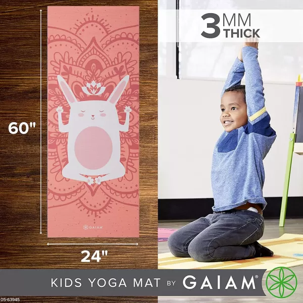 Gaiam Kids Yoga Mat Exercise Mat, Yoga for Kids with Fun Prints - Playtime for Babies, Active &amp; Calm Toddlers and Young Children 