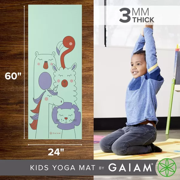 Gaiam Kids Yoga Mat Exercise Mat, Yoga for Kids with Fun Prints - Playtime for Babies, Active &amp; Calm Toddlers and Young Children 