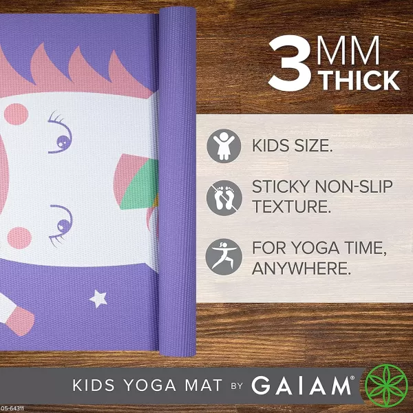 Gaiam Kids Yoga Mat Exercise Mat, Yoga for Kids with Fun Prints - Playtime for Babies, Active &amp; Calm Toddlers and Young Children 