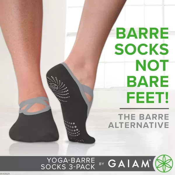 Gaiam Yoga Barre Socks - Non Slip Sticky Toe Grip Accessories for Women &amp; Men)