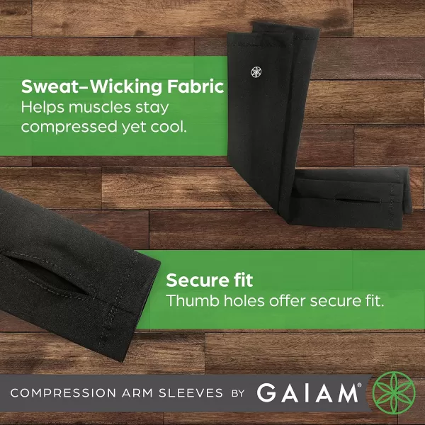 Gaiam Yoga Compression Sleeves - Pair of Sleeves for Pilates, Training, General Fitness - Comfort-Fit Support for Muscles - Sold as Pairs in 18" Arm and 22" Leg Sleeve Options 