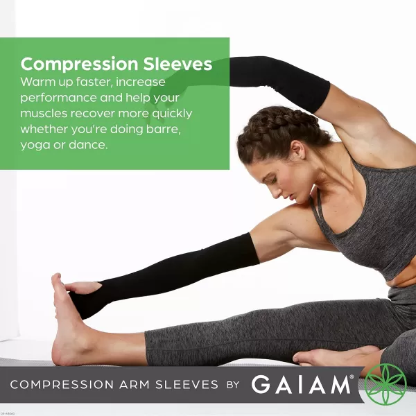 Gaiam Yoga Compression Sleeves - Pair of Sleeves for Pilates, Training, General Fitness - Comfort-Fit Support for Muscles - Sold as Pairs in 18" Arm and 22" Leg Sleeve Options 