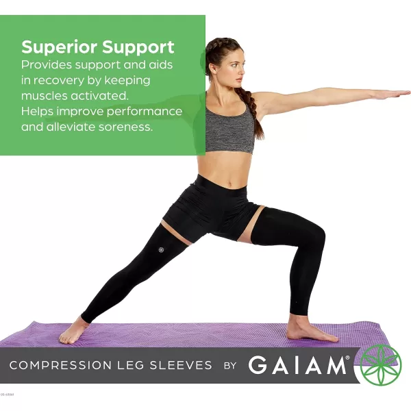 Gaiam Yoga Compression Sleeves - Pair of Sleeves for Pilates, Training, General Fitness - Comfort-Fit Support for Muscles - Sold as Pairs in 18" Arm and 22" Leg Sleeve Options 