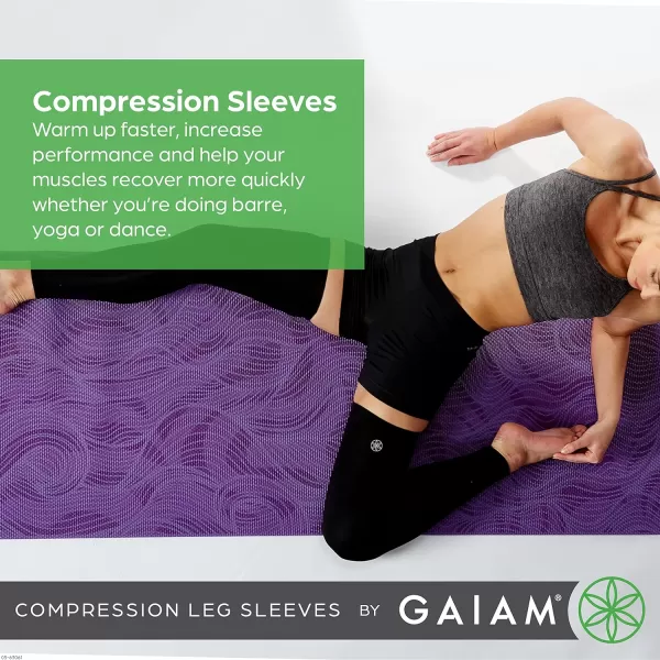 Gaiam Yoga Compression Sleeves - Pair of Sleeves for Pilates, Training, General Fitness - Comfort-Fit Support for Muscles - Sold as Pairs in 18" Arm and 22" Leg Sleeve Options 