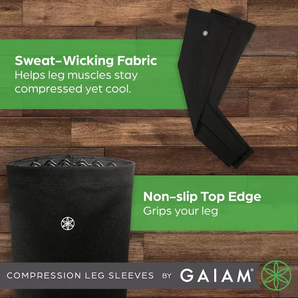 Gaiam Yoga Compression Sleeves - Pair of Sleeves for Pilates, Training, General Fitness - Comfort-Fit Support for Muscles - Sold as Pairs in 18" Arm and 22" Leg Sleeve Options 