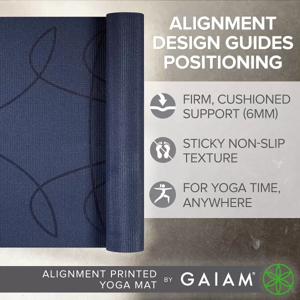 Gaiam Yoga Mat - Premium 6mm Print Extra Thick Non Slip Exercise &amp; Fitness Mat for All Types of Yoga, Pilates &amp; Floor Workouts )