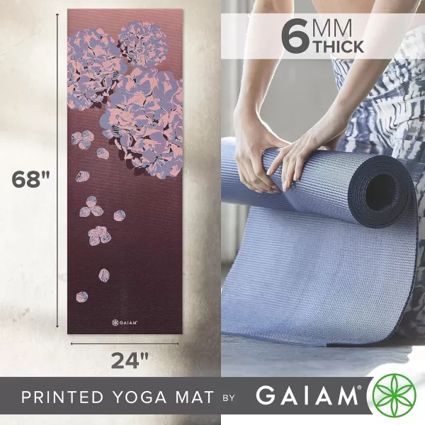 Gaiam Yoga Mat - Premium 6mm Print Extra Thick Non Slip Exercise &amp; Fitness Mat for All Types of Yoga, Pilates &amp; Floor Workouts 