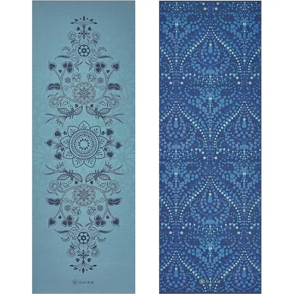 Gaiam Yoga Mat - Premium 6mm Print Reversible Extra Thick Non Slip Exercise &amp; Fitness Mat for All Types of Yoga, Pilates &amp; Floor Workouts 