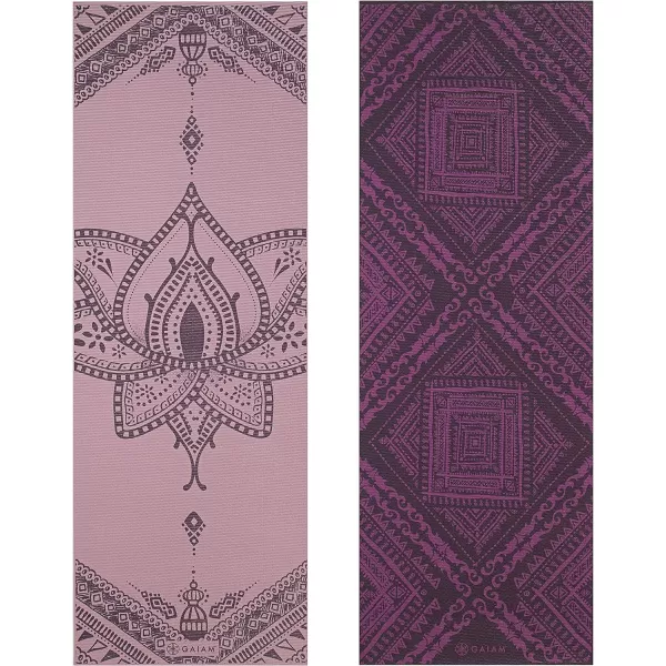 Gaiam Yoga Mat - Premium 6mm Print Reversible Extra Thick Non Slip Exercise &amp; Fitness Mat for All Types of Yoga, Pilates &amp; Floor Workouts 