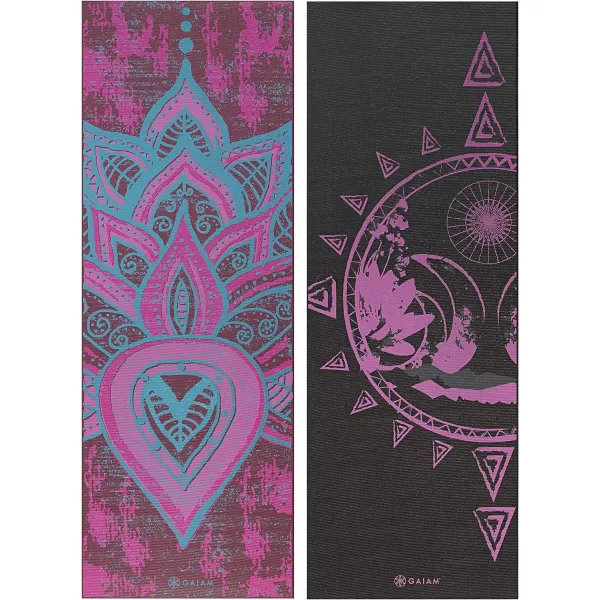 Gaiam Yoga Mat - Premium 6mm Print Reversible Extra Thick Non Slip Exercise &amp; Fitness Mat for All Types of Yoga, Pilates &amp; Floor Workouts 