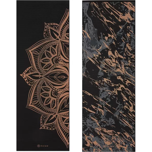 Gaiam Yoga Mat - Premium 6mm Print Reversible Extra Thick Non Slip Exercise &amp; Fitness Mat for All Types of Yoga, Pilates &amp; Floor Workouts 