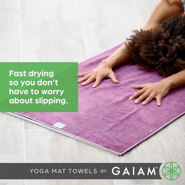 Gaiam Yoga Mat Towel Microfiber Mat-Sized Yoga Towel for Hot Yoga