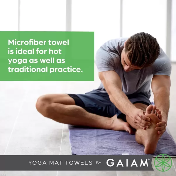 Gaiam Yoga Mat Towel Microfiber Mat-Sized Yoga Towel for Hot Yoga