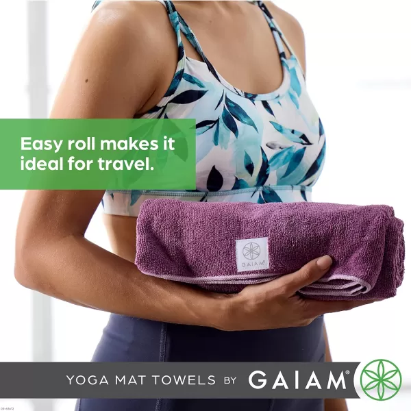 Gaiam Yoga Mat Towel Microfiber Mat-Sized Yoga Towel for Hot Yoga