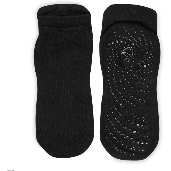 Gaiam Yoga Socks -Non Slip Fitness Sock Grips for Women &amp; Men Ideal for Home Use &amp; All Types of Yoga, Barre, Dance,Black)