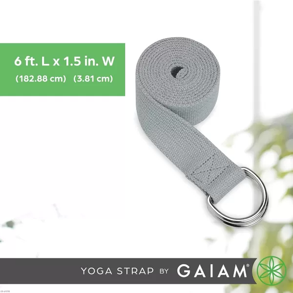 Gaiam Yoga Strap Premium Athletic Stretch Band with Adjustable Metal D-Ring Buckle Loop | Exercise &amp; Fitness Stretching for Yoga, Pilates, Physical Therapy, Dance, Gym Workouts