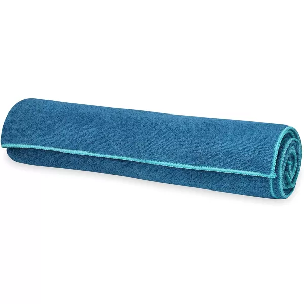 Gaiam Yoga Towel - Mat Sized Active Dry Non Slip Moisture Wicking Sweat Absorbent Microfiber Hot Yoga Towel for Women &amp; Men | Stay-Put Corner Pockets 