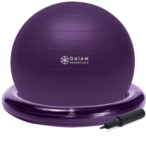 Balance Ball &amp; Base Kit, 65cm Yoga Ball Chair, Exercise Ball with Inflatable Ring Base for Home or Office Desk, Includes Air Pump