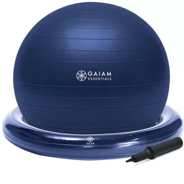 Balance Ball &amp; Base Kit, 65cm Yoga Ball Chair, Exercise Ball with Inflatable Ring Base for Home or Office Desk, Includes Air Pump