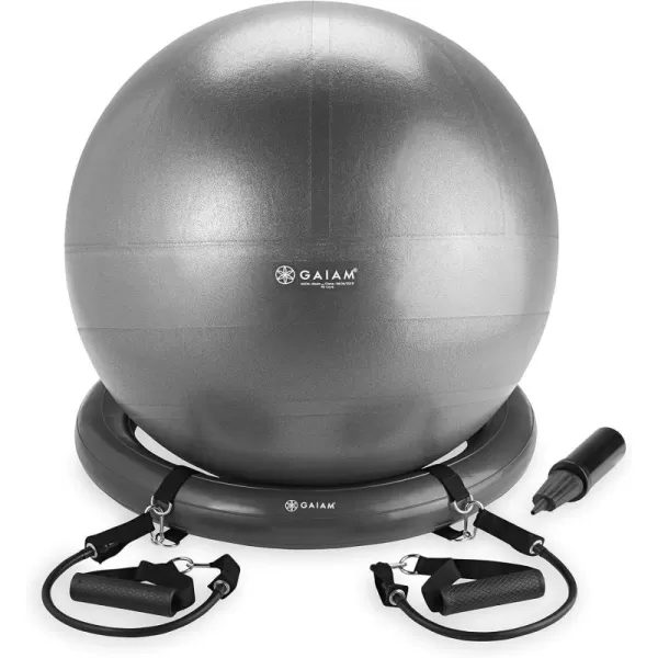 Balance Ball &amp; Base Kit, 65cm Yoga Ball Chair, Exercise Ball with Inflatable Ring Base for Home or Office Desk, Includes Air Pump)