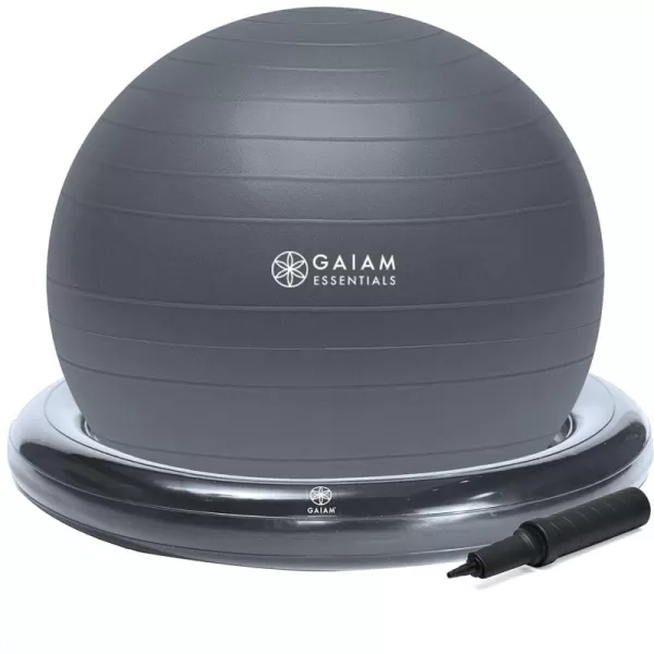 Balance Ball &amp; Base Kit, 65cm Yoga Ball Chair, Exercise Ball with Inflatable Ring Base for Home or Office Desk, Includes Air Pump