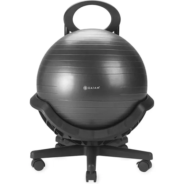 Gaiam Ultimate Balance Ball Chair  - Premium Exercise Stability Yoga Ball Ergonomic Chair for Home and Office Desk - 52cm Anti-Burst Ball, Air Pump, Exercise Guide)