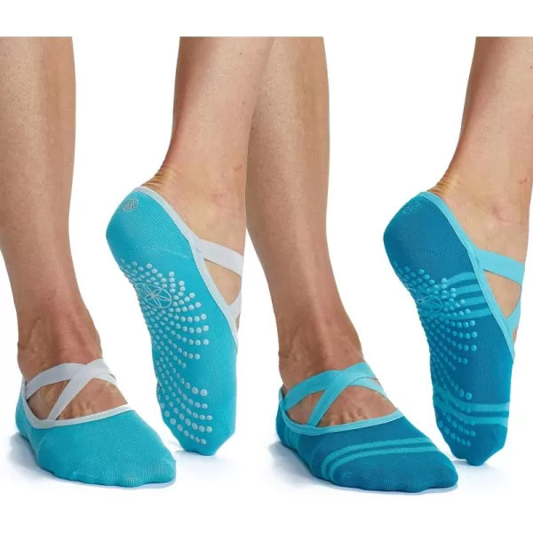 Gaiam Yoga Barre Socks - Non Slip Sticky Toe Grip Accessories for Women &amp; Men)