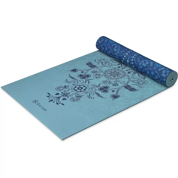 Gaiam Yoga Mat - Premium 6mm Print Reversible Extra Thick Non Slip Exercise &amp; Fitness Mat for All Types of Yoga, Pilates &amp; Floor Workouts 